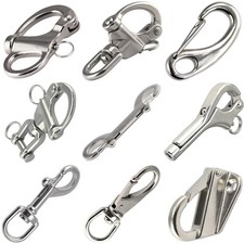 Wirbelkarabiner Edelstahl V4A Pelikanhaken Schnappschäkel Fenderhaken Augwirbel