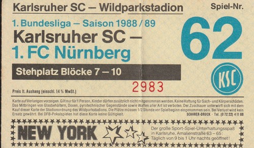Ticket karlsruher fc - karlsruher,