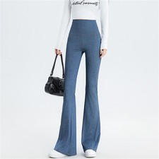 Damen Schlaghose Jeans Bootcut Hose Hüftjeans Stretchjeans Flared Weites Bein