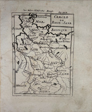 Alain Mallet, Map of Lower Saxony Germany, Copper engraving, 1719.