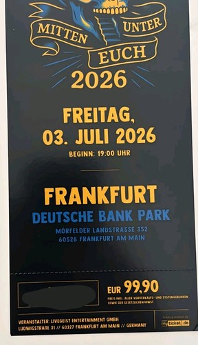 Böhse onkelz konzertticket - onkelz,