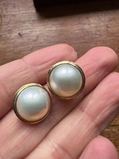 elegante 375er  Gold Mabe- Perlen Ohrstecker Ohrringe  Mabe