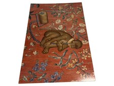 Ansichtskarte Postkarte Affe mit Kette Toilettenpapierrolle Rot Floral