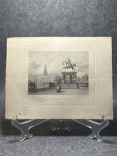 Antiker Stahlstich „Denkmal