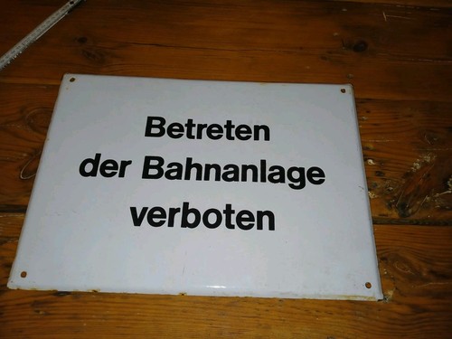Eisenbahn emailschild gleis - eisenbahn,