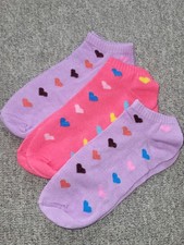 Socken 3er Set lila/rosa mit bunten Herzen Größe 35-38 TK Maxx