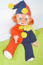 Vintage 80er Jahre El Greco Griechische Klown Puppe, Handgemaltes Gummi Gesicht,