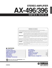 Service Manual-Anleitung für Yamaha AX-496, AX-396 