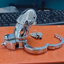  Metall Keuschheitskäfig Peniskäfig Ring Abschließbare Chastity Cage Männer BDSM