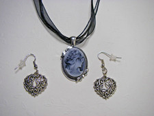 Oktoberfest Kette Gemme und Herz-Ohrringe Wiesen Wasen Dirndl Trachtenschmuck