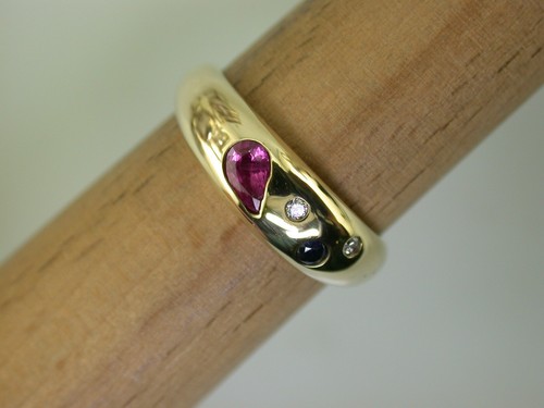 Gelbgoldring mit diamanten - mit,