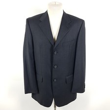 Kaiser Design Lodenfrey Sakko Herren Gr. 48 Grau Super 100s Wolle Business Jacke