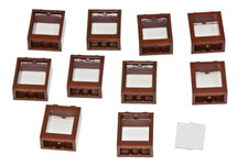 LEGO - 10 Fenster 1x2x2 braun