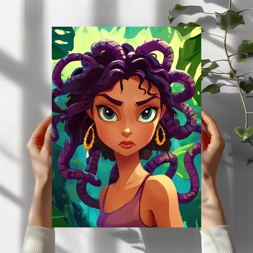 Medusa cartoon poster schöne - cartoon,