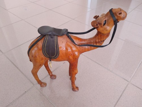 Kamel mit leder - kamel, überzogen