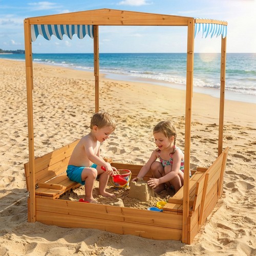 Sandkasten mit dach bodenvlies - mit,