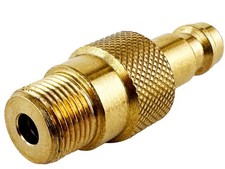 Adapter 7/16"×28 UNEF-AG auf Schnellkupplungsstift DN5 / 40 mm lang - Messing