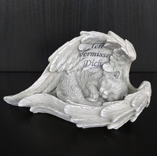 Grabschmuck Katze in Flügel
