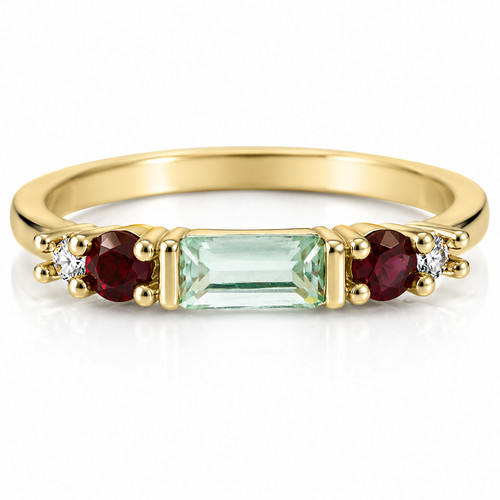Schmaler ring gold bunte - ring,