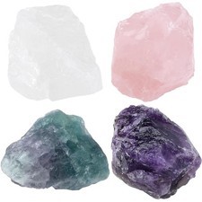 Amethyst Rosenquarz Wassersteine set 4 Natur Heilsteine Rohsteine Kristalle