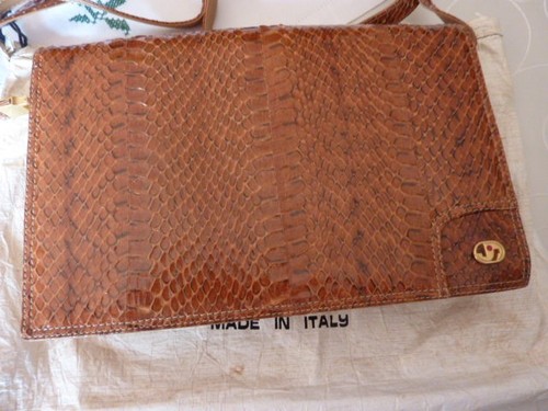 Kroko leder handtasche - leder, mit