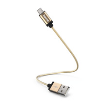 Hama 0,2 m Micro USB Datenkabel "gold" Samsung Ladekabel Handy Kabel kurz 202A