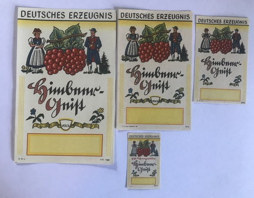 Alte etiketten himbeergeist - himbeergeist, 4