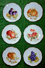6 Obstteller mit Goldrand