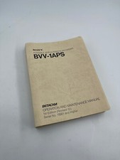 SONY Portable Videocassette Recorder BVV-1APS Betacam Manuel 1st Rev3