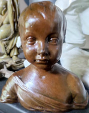 kleine Bronzebüste Büste Junge Kind Höhe ca. 13 cm um 1900, Signatur Donatello?