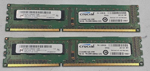 Crucial 4gb kit ddr3 - 4gb, (2x2gb)