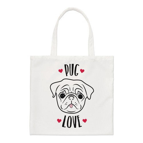 Mops liebe normale tragetasche - mops,