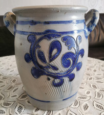 Antiker dekorativer geritzter Westerwälder Vorratstopf 19 Jhdt.