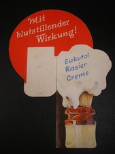 EUKUTOL RASIER CREME*BARBER SHOP*FRISÖR*WERBUNG ca. 30er?*PAPPE*SAMMLER*RAR*
