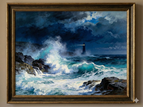 Stürmischer leuchtturm - stürmischer,