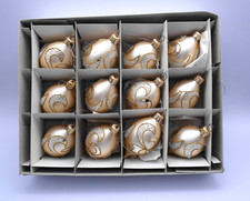 Christbaumschmuck - 12 Tropfen / Zapfen - goldfarbig - Weihnachtsbaum