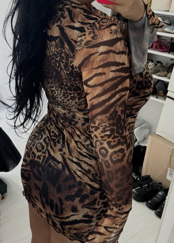 Damen minikleid animalprint - damen,