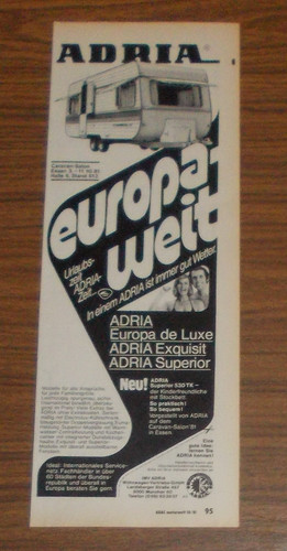 Seltene werbung adria europa - seltene,