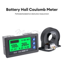 DC 9-100V 100A/400A Battery Level Monitor Hall Coulomb Meter Voltmeter Ammeter