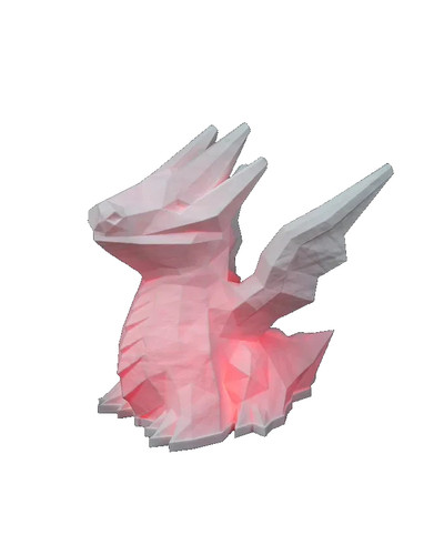 Low poly drachen lampe - low,