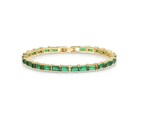 Emerald tennisarmband baguette - emerald,