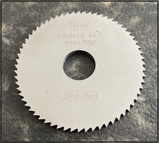Sägeblatt 63 mm x 3 mm x 16 mm Kreissägeblatt Fräse VHM 