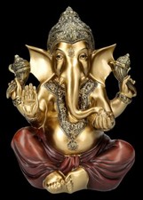 Ganesha Figur - Hindu Gott sitzend - Indisch Hinduismus Buddhismus Deko 