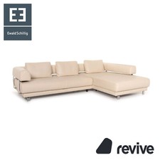 Ewald Schillig Brand Face Leder Sofa Creme Ecksofa