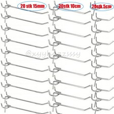 60er Set Lochwandhaken 25mm Metall Hacken 5/10/15cm F. Lochwand Lochplattenhaken