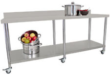 Edelstahltisch Tisch Küchentisch Arbeitstisch auf Rollen Gastronomie Beeketal