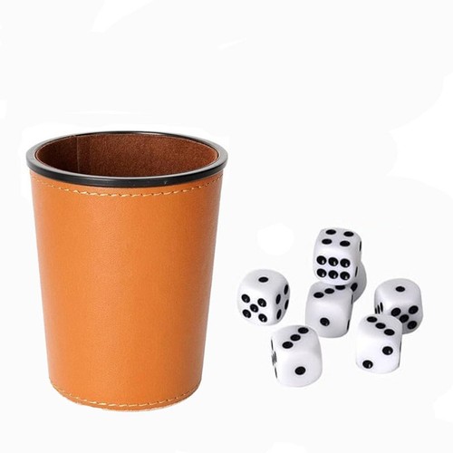 Würfelbecher aus leder mit - leder, 6