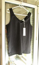 EDC ESPRIT BASIC TRÄGER GESMOKT RAFFUNG V-TOP BIOBAUMWOLLE DUNKELBLAU M 38 NEU