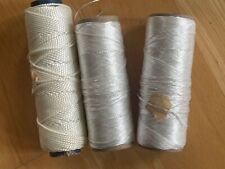 3 x Rolle Paket Schnur Schnüre weiß 2 Stärken angebrochene Rollen basteln dick