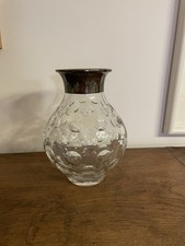 Große Kristall Vase Silberrand Montur 925 WTB Wilhelm Binder Kugelschliff 50/60J